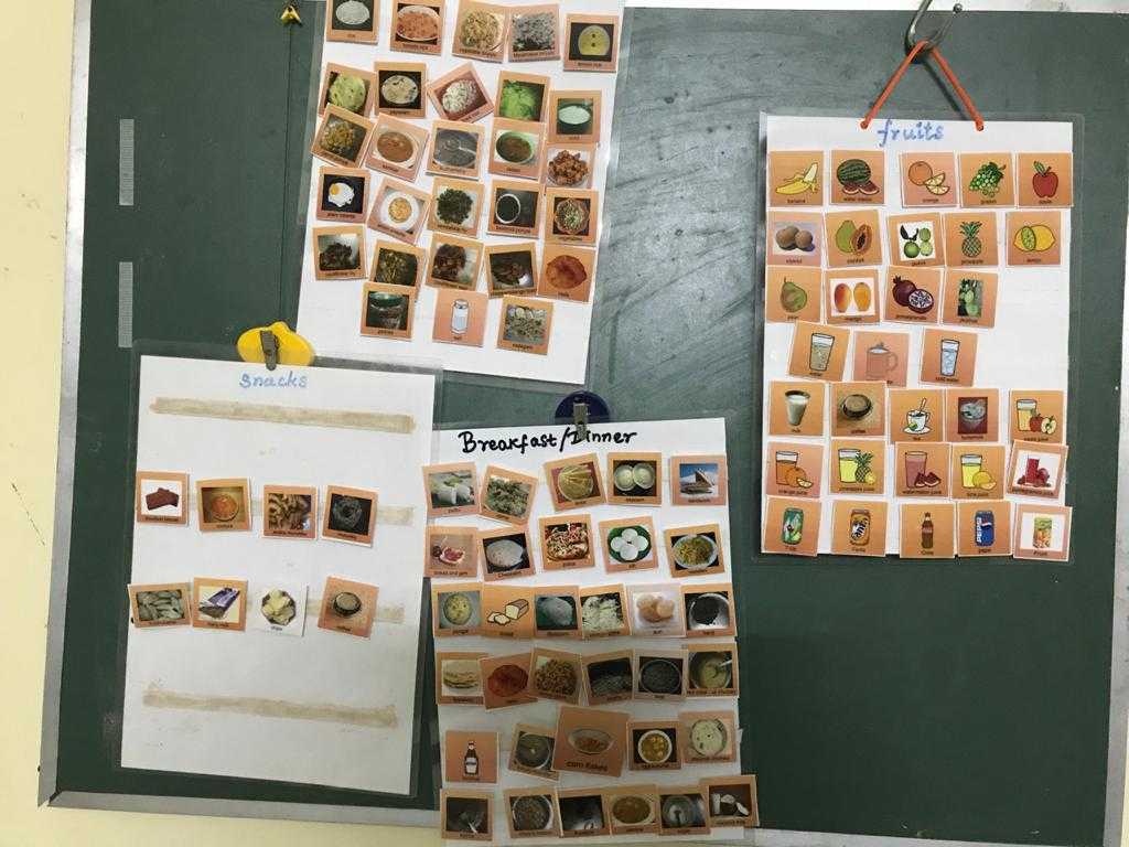 Low tech board used by an AAC user