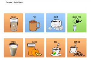 A child with speech disabilities using low tech AAC