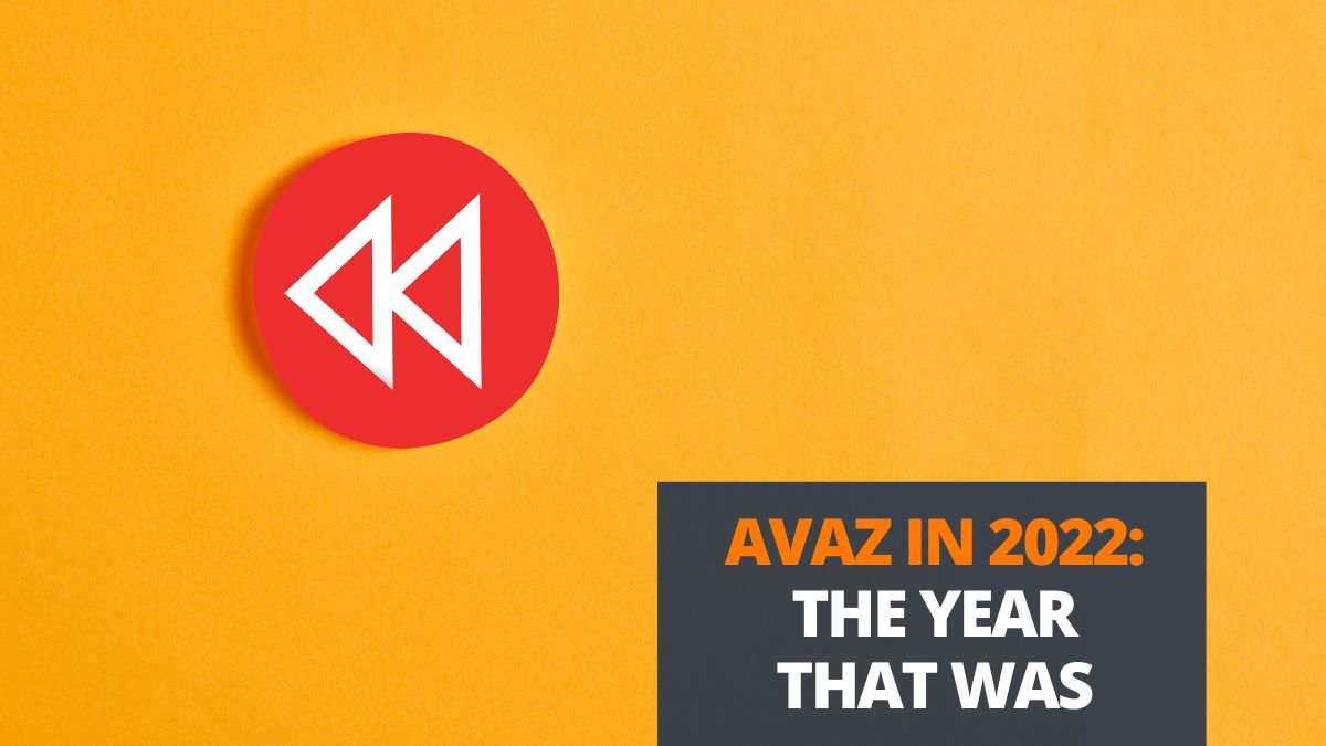 rewind icon against orange background to represent a recap of the year gone by