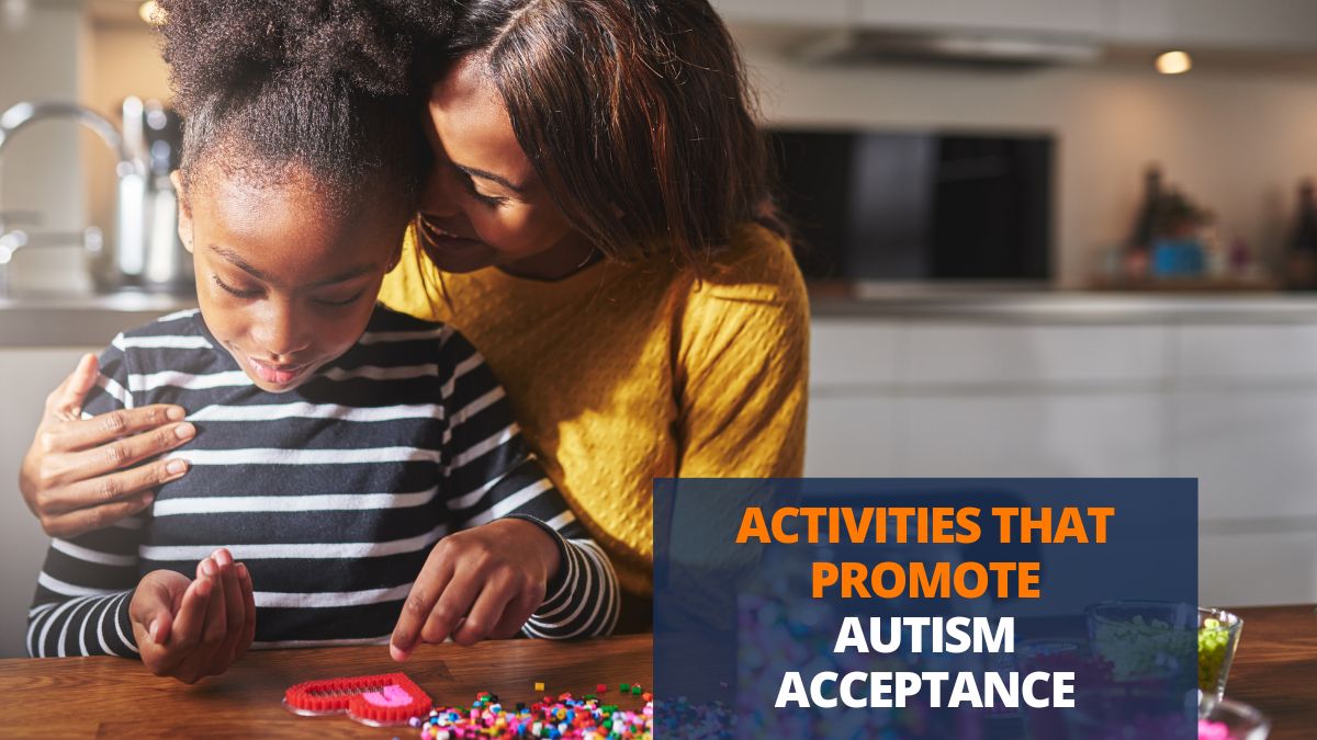 mother and daughter doing a sensory activity - activities to promote autism acceptance